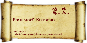 Mauskopf Kemenes névjegykártya